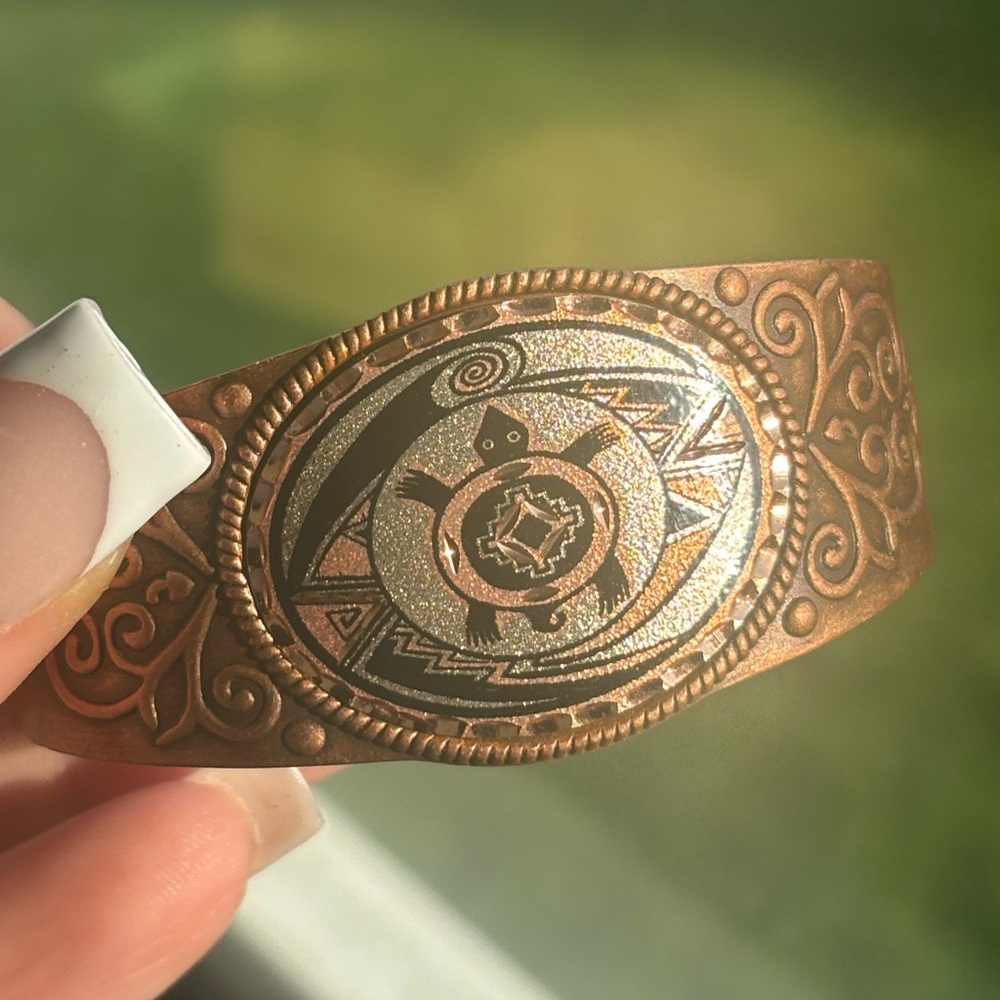 Copper Native American turtle Cuff Bracelet
